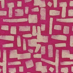 Batik Lokta Paper from Nepal- Interlocking Bricks in Magenta 20x30" Sheet