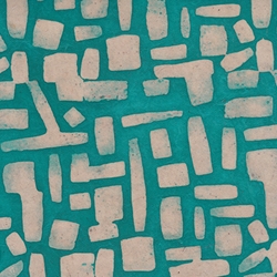 Batik Lokta Paper from Nepal- Interlocking Bricks in Turquoise 20x30" Sheet