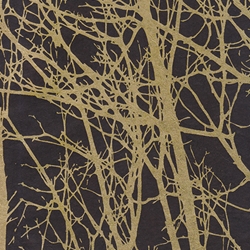 Nepalese Printed Paper- Night Forest in Gold on Black