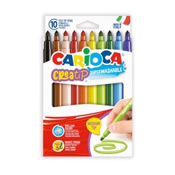 Carioca Creatip Super-Washable Felt Tip Pens (10 pc sets)