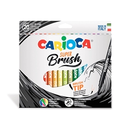 Carioca Super Brush Felt Tip Pens - 20 PC Set