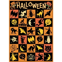 Cavallini Decorative Paper Sheet - Halloween Checkerboard