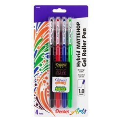 Pentel Hybrid Mattehop Gel Roller 4 Pen Sets