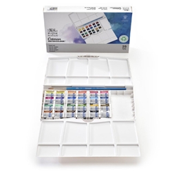 Winsor & Newton Cotman Watercolor Painting Plus Set (24 Half Pans)