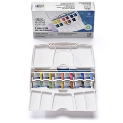 Winsor & Newton Cotman Watercolor Pocket Plus Set (12 Half Pans)