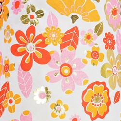 Flower Power in Gold Foil with Red, Pink & Orange 21x29" Sheet