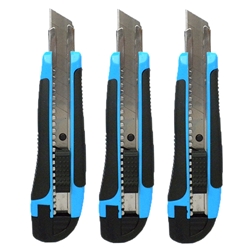 Set of 3 Pacific Arc Heavy Duty Utility Knives with Snap Off Blades