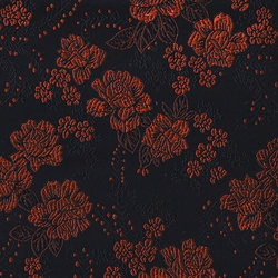 Chinese Brocade Paper- Red Tea Roses on Black 26x16.75" Sheet