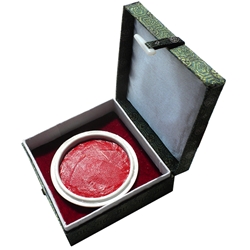 Bright Jewel Vermilion Ink Pad in Porcelain Container