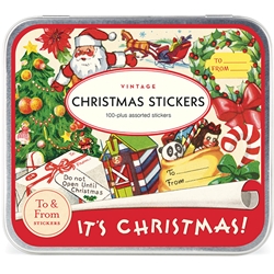 Cavallini Stickers - Vintage Christmas 2 "It's Christmas!"