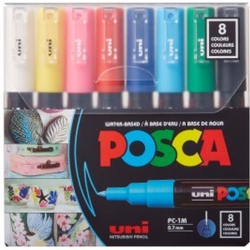 POSCA 8-Color Paint Marker Set, PC-1M Extra -Fine