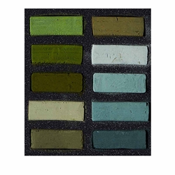 Art Spectrum Square Extra Soft Pastel - Greens (Set of 10)