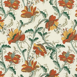 **NEW!** Rossi Decorated Papers from Italy - Poppies in Orange 28"x40" Sheet