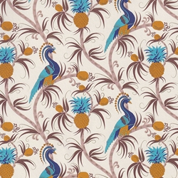 **NEW!** Rossi Decorated Papers from Italy - Peacocks & Pineapples in Blues 28"x40" Sheet