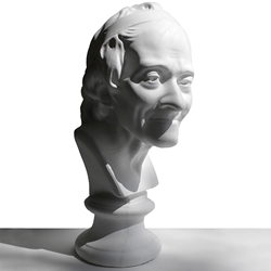 Lifesize Plaster "Voltaire" Head Casting