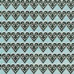 Rossi Italian Letterpress Paper- Hearts in Green and Aqua 20x28" Sheet