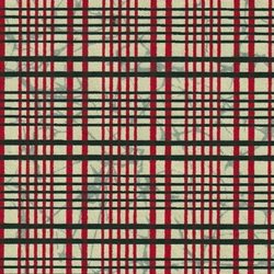 Japanese Yusenshi- Plaid Red & Black on Beige 19x25" Sheet