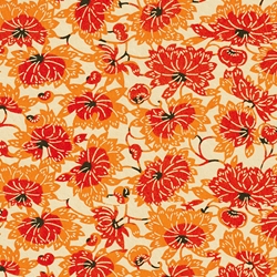 Japanese Hana Yuzen Blossom- Orange 19x25" Sheet