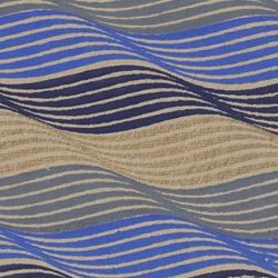 Printed Cotton Paper from India- Waves in Blue/Navy/Gray & Gold on Kraft Paper 22x30 Inch Sheet