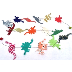 Decorative Paper Garland- Multicolor Assorted Dinosaurs