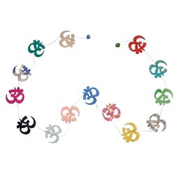 Decorative Paper Garland- Multicolor Assorted Om Symbols