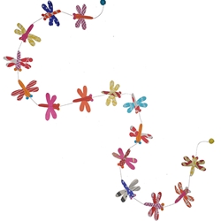 Decorative Paper Garland- Multicolor Dragonflies