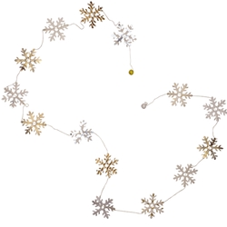 Decorative Paper Garland- Gold & Silver Snowflakes