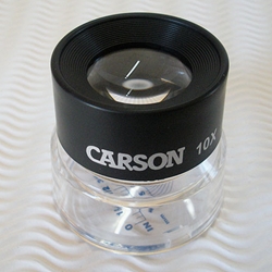 Carson LumiLoupe 10X Magnifier with Snap-On Reticle
