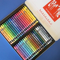 Caran D'Ache Neocolor II Watersoluble Crayon Set of 84 In a Metal Tin