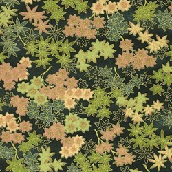 Green & Gold Leaves on Dark Green - Chiyogami Paper