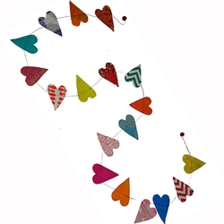 Decorative Paper Garland- Multicolor Hearts