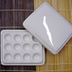 11-Well Porcelain Palette with Plastic Cover