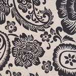 Nepalese Printed Paper- Floral Paisley Black on Natural 20x30" Sheet