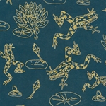 Nepalese Printed Paper- Frog Pond Deep Aqua 20x30" Sheet