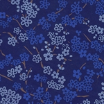 Cherry Tree Blossoms- Light & Dark Blue Blossoms on Cobalt Blue 20x30" Sheet