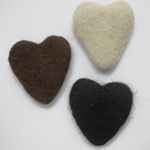 Set of 3 Felted Hearts by Woolala