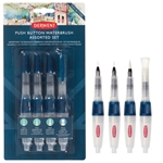 Push Button Waterbrushes, 4-Brush Assorted Set