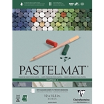 Pastelmat 12 sheet Pad - Dark Green, Light Green, Dark Blue, White