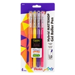 Pentel Hybrid Mattehop Gel Roller 4 Pen Sets