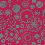 Lamali Flower Power Printed Paper- Green/Magenta 20x30" sheet