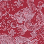 Puff Print Dragon Beasts- White on Red 19x30" Sheet