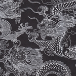 Puff Print Dragon Beasts- White on Black 19x30" Sheet