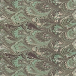 Tassotti Paper- Printed Marble Green-Black Peacock 19.5"x27.5" Sheet