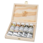 Schmincke Watercolor Supergranulating Colors- "Desert" Set of Five 15ml Tubes in a Wooden Box