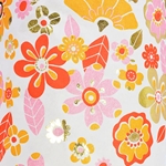 Flower Power in Gold Foil with Red, Pink & Orange 21x29" Sheet