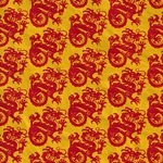 Lokta Printed Paper- Red Nepalese Dragon on Yellow 20x30" Sheet