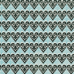 Rossi Italian Letterpress Paper- Hearts in Green and Aqua 20x28" Sheet