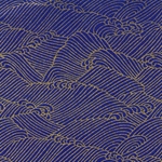 **NEW!** Chiyogami- Yusenshi Deep Blue with Gold Waves 19x26" Sheet