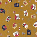 "NEW!" Japanese Yusenshi Lucky Cats on Metallic Gold 19x26" Sheet