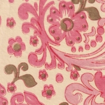 Printed Cotton Paper from India- Shades of Pink Filagree on Cream Paper 22x30 Inch Sheet